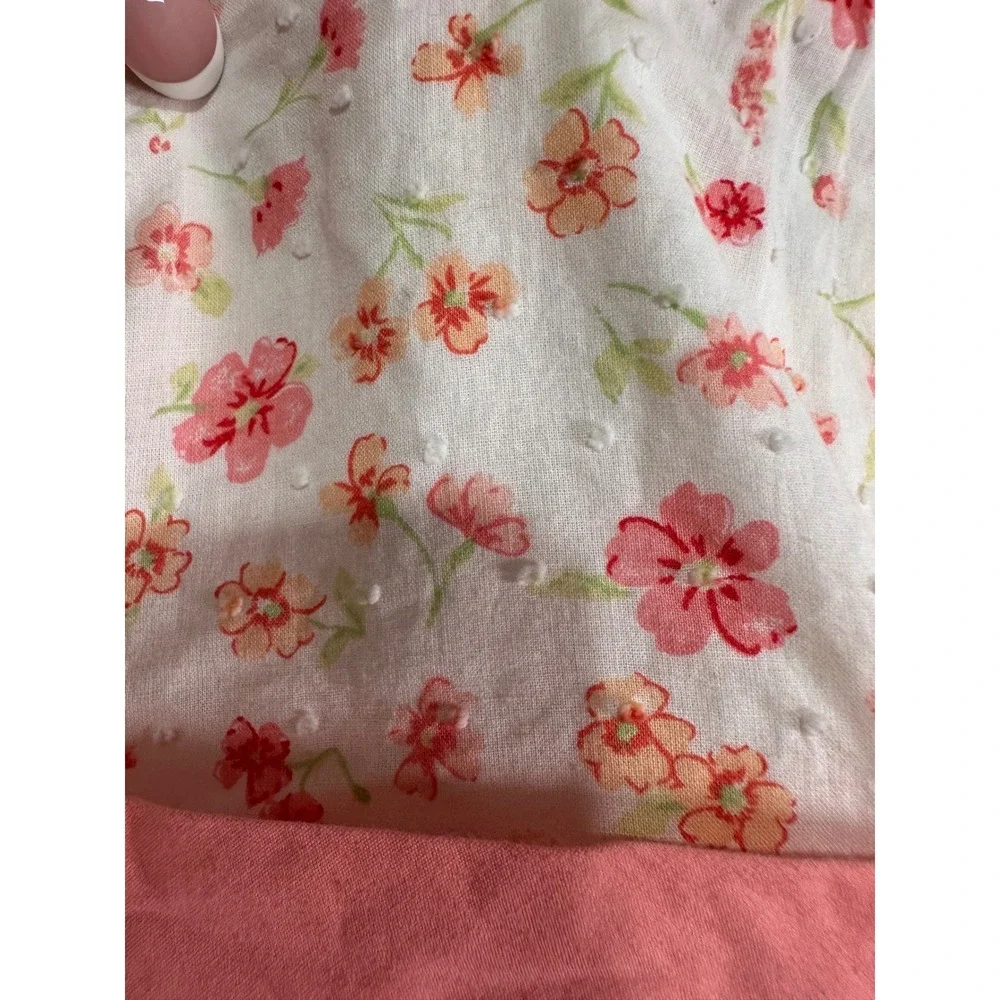 Maggie & Zoe Floral Dobby Dress 24M White Pink Sash Peter Pan Collar Baby Girl